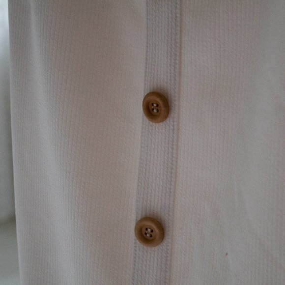 White Ribbed Dress with Buttons - Picture 3 of 4